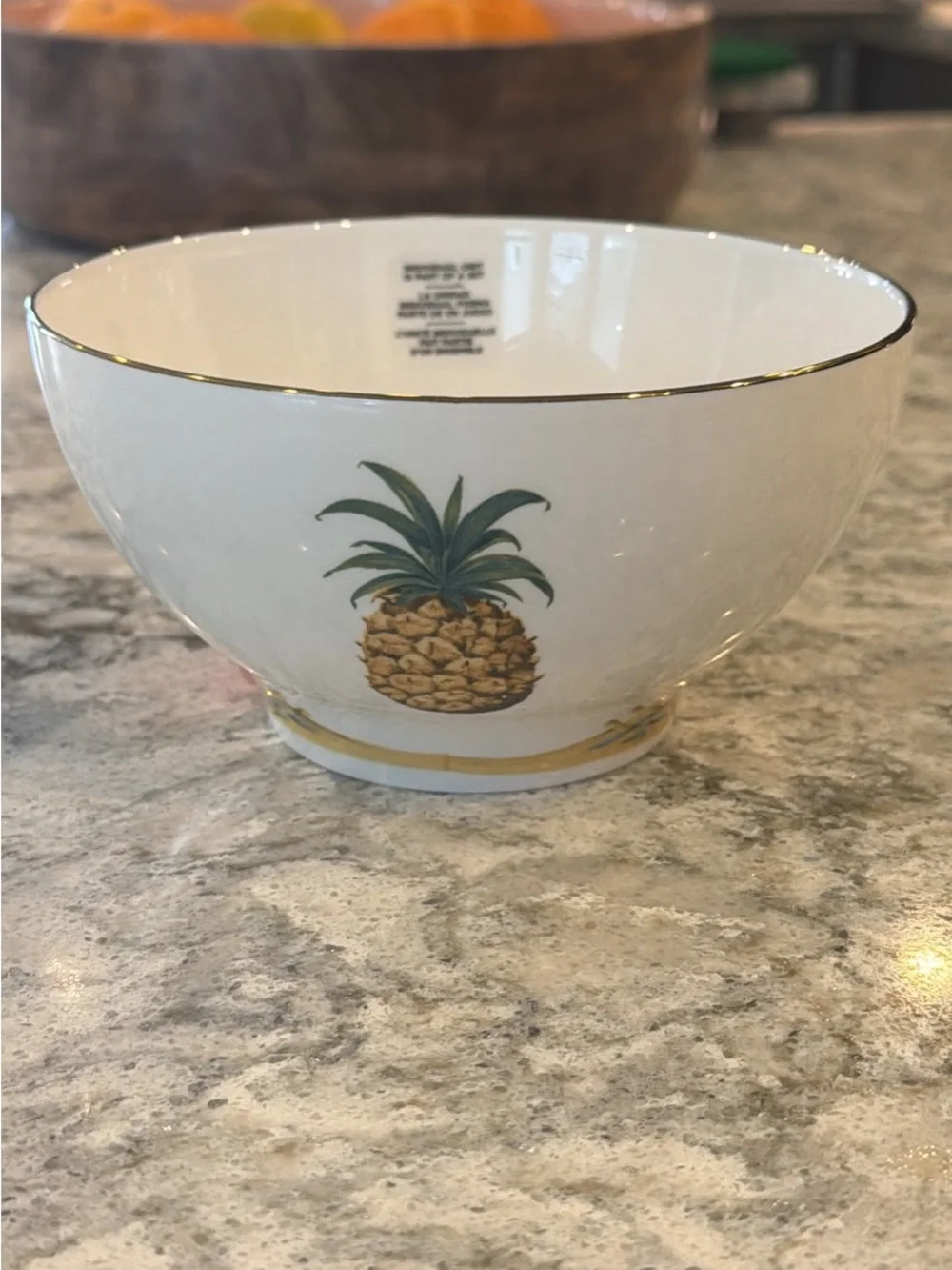 Lenox British Colonial Bamboo Pineapple Rice Bowls Set of 4 | 5.5” Porcelain